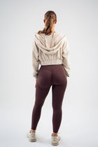 Zipped Cropped Hoodie - Cuffed Hem