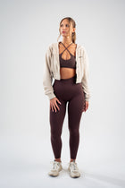 Zipped Cropped Hoodie - Cuffed Hem