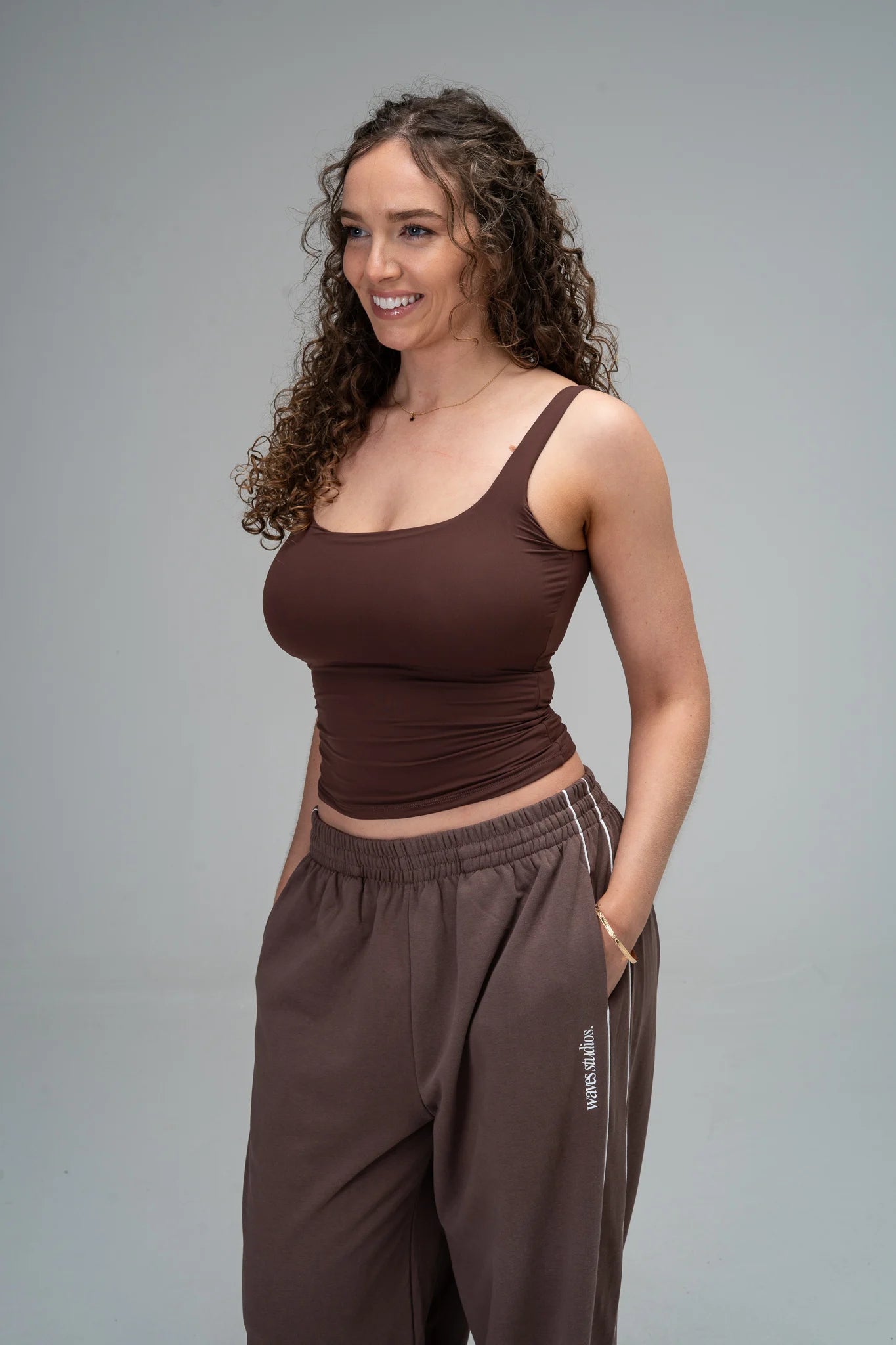 Studio Wide Leg Piped Sweatpant