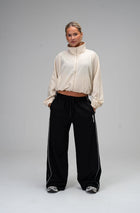 Studio Wide Leg Piped Sweatpant