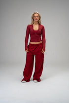 Studio Wide Leg Piped Sweatpant