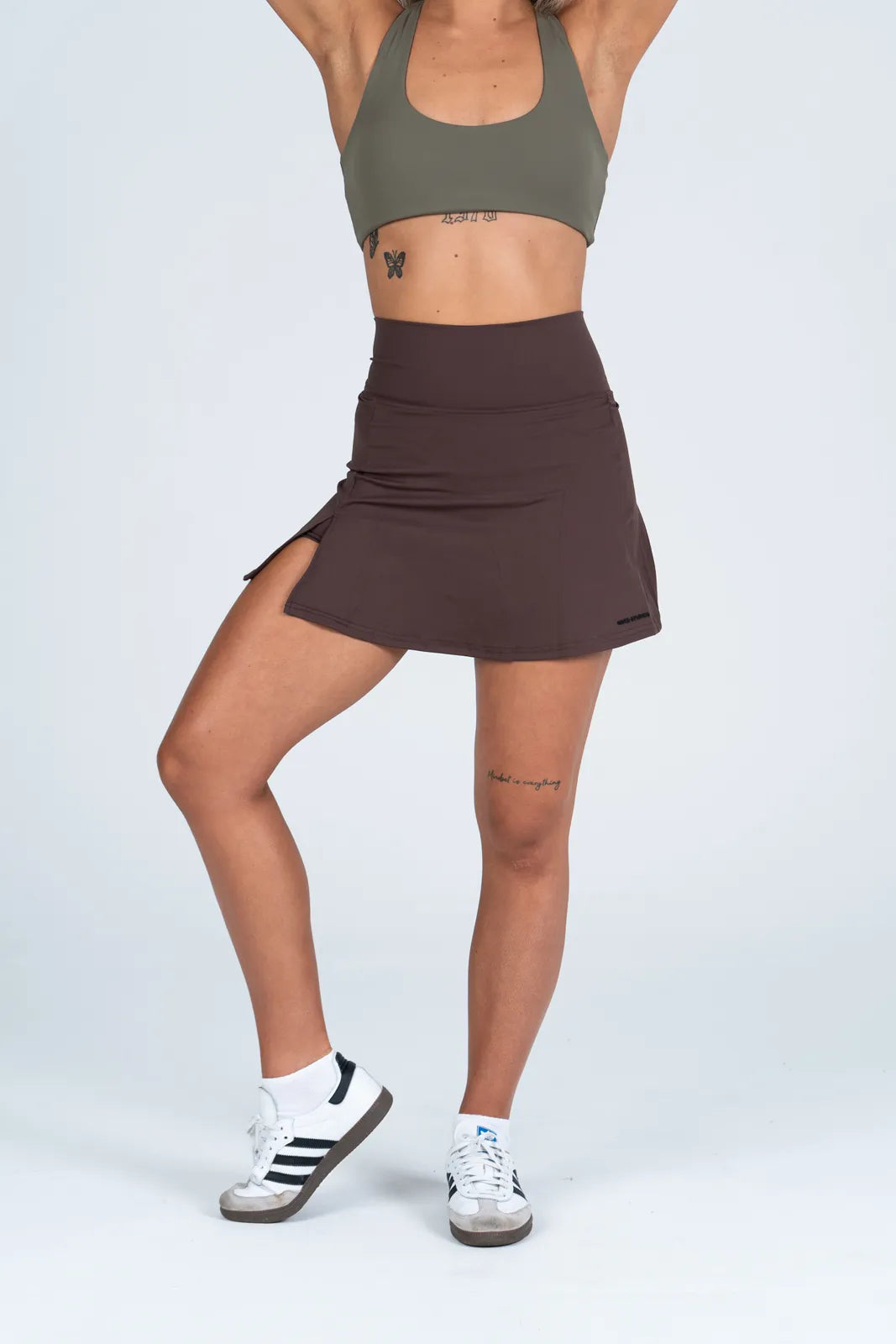 Side-Hem High Waist Skirt