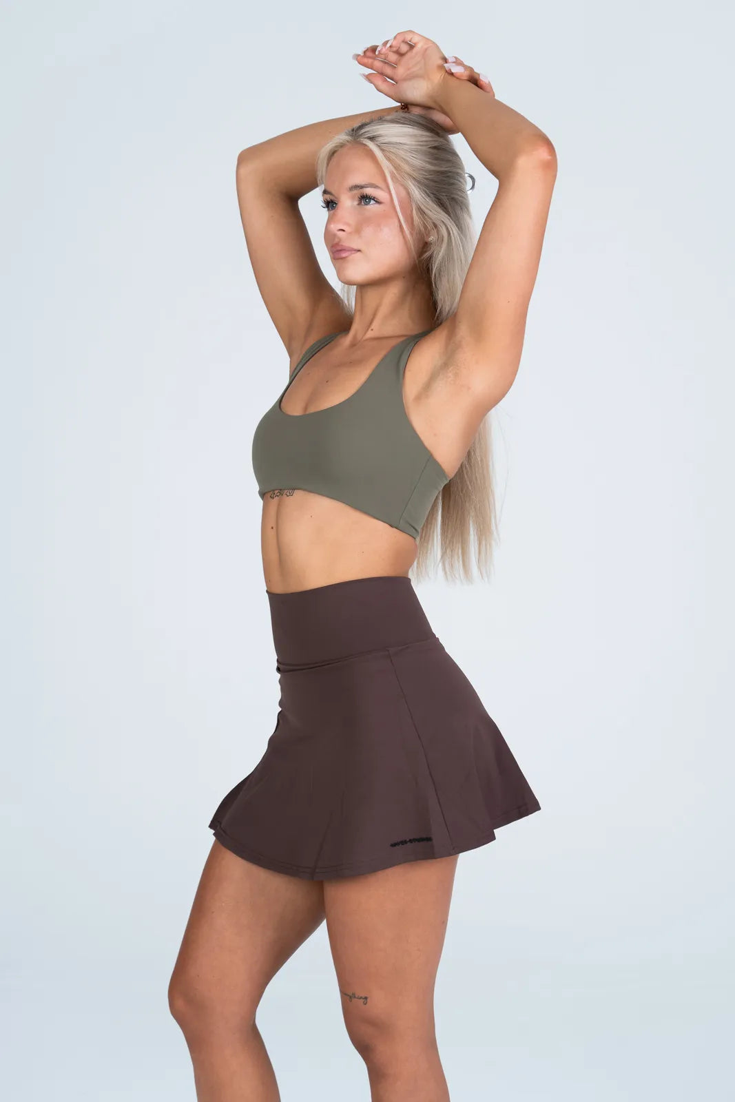 Side-Hem High Waist Skirt