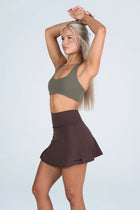 Side-Hem High Waist Skirt