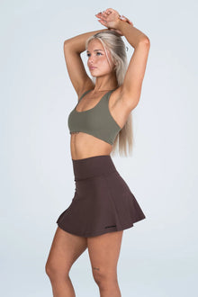 Side-Hem High Waist Skirt