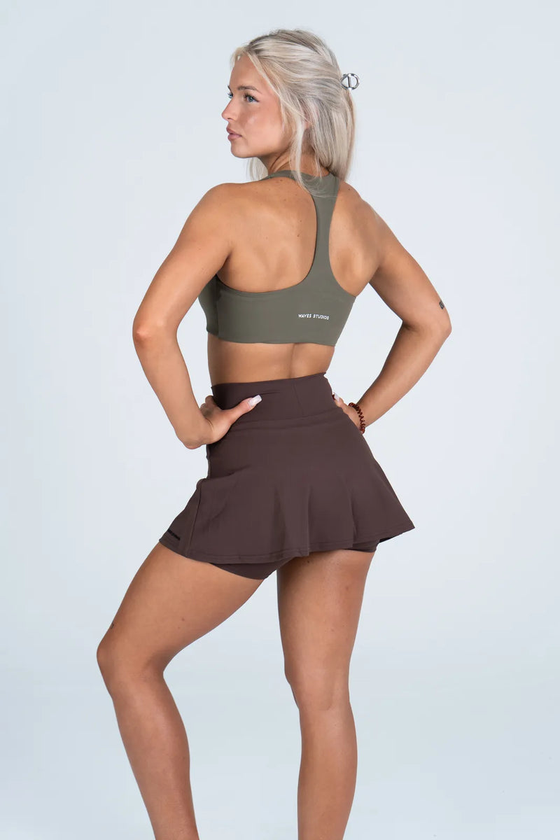 Side-Hem High Waist Skirt